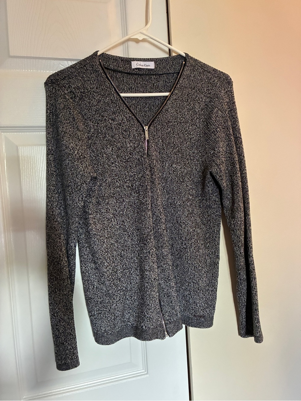 Calvin Klein Women's Charcoal Gray Zip Cardigan